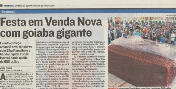 Festa em Venda Nova com goiabada gigante